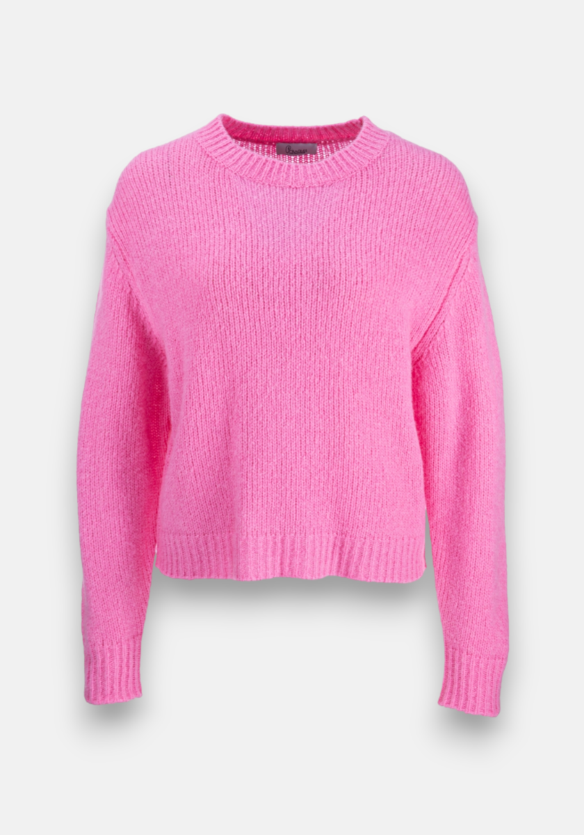 Cheeky Bow Hot Pink Fuzzy Sweater