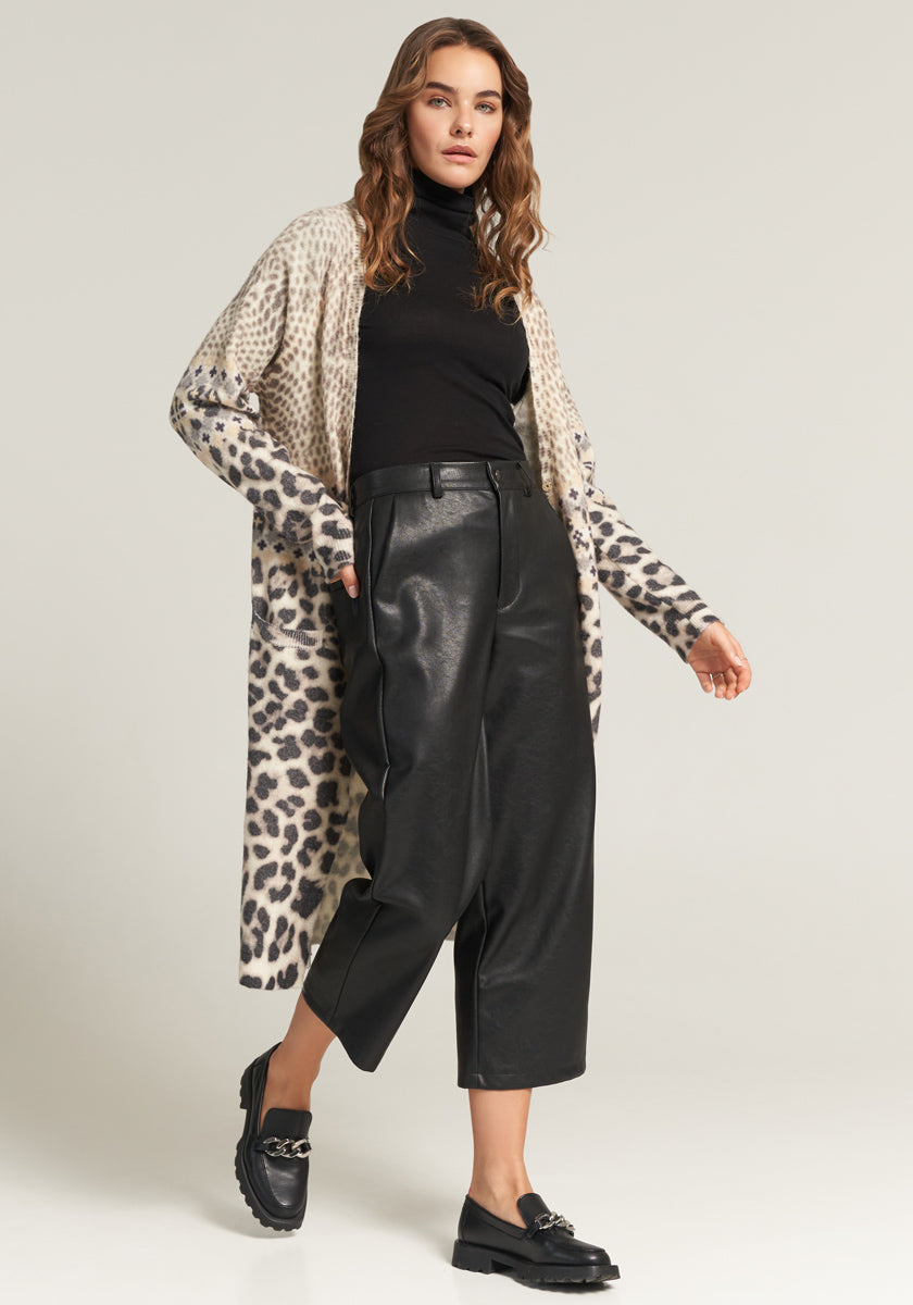 Animal print longline cardigan best sale