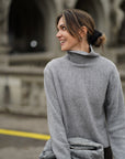 Amélie Boxy Rollkragenpullover aus reinem Kaschmir