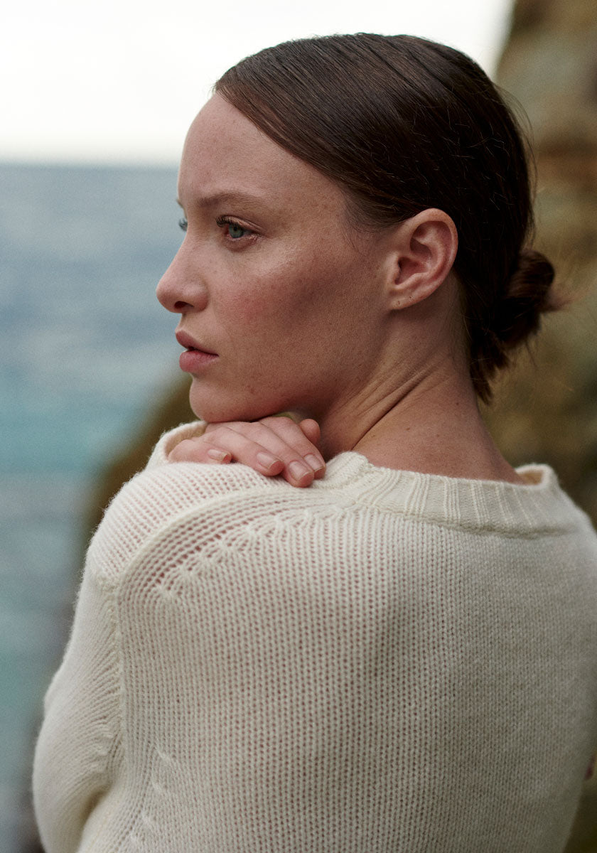 Boxy sweater made of pure cashmere