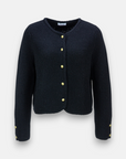 Pure cashmere cardigan with gold buttons