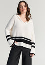 Knitted hoodie with stripes