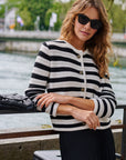 Striped cardigan with gold buttons