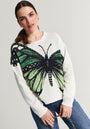 Cotton sweater with butterfly