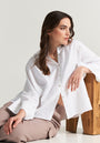 Oversize linen blouse with wide sleeves