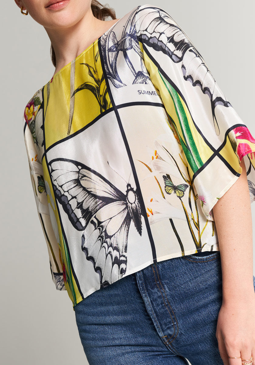 Blouse with butterfly