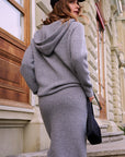 Kombi Set aus Strickhoodie + Rock