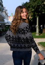 Jacquard sweater with geometric pattern