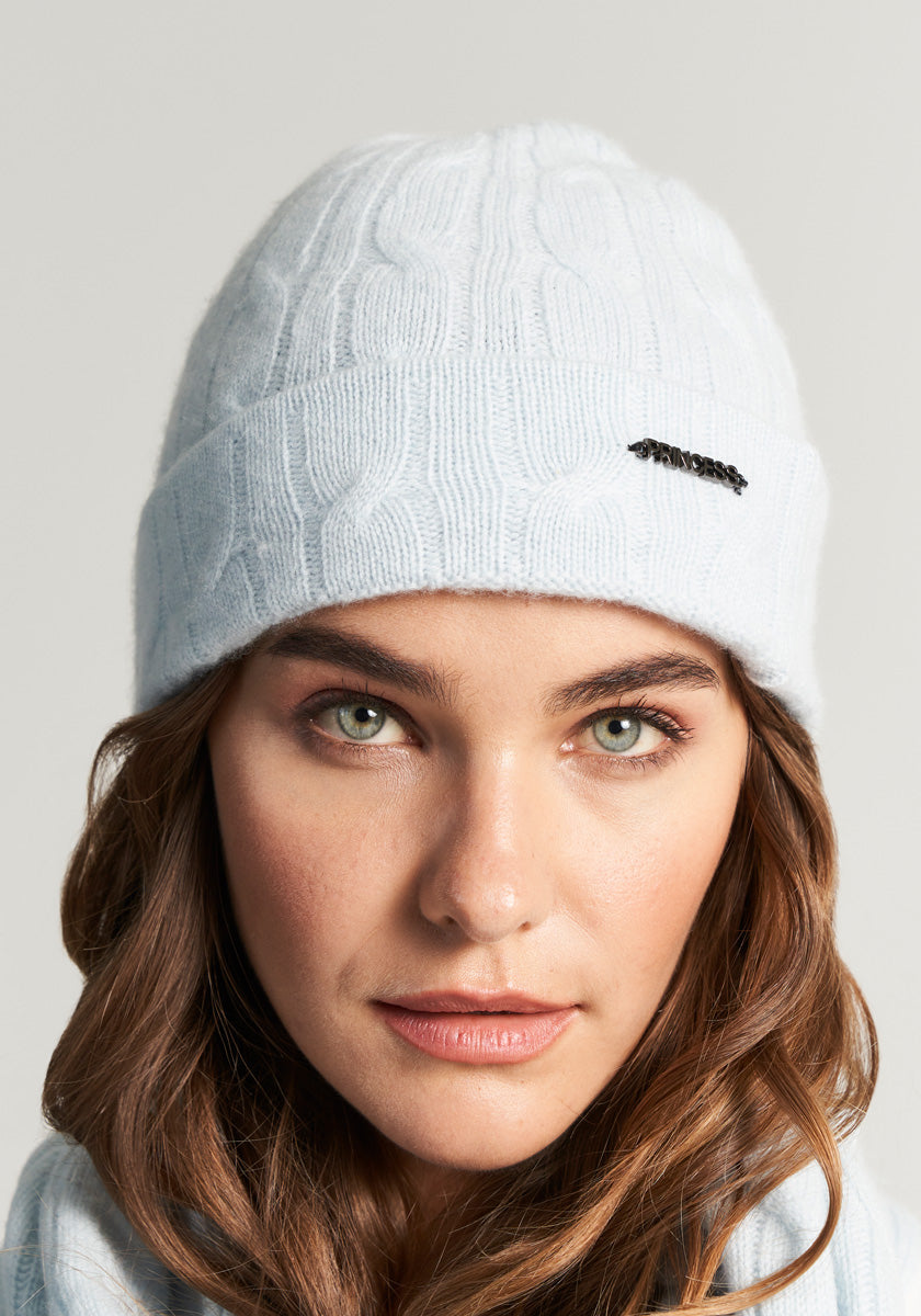 Cable knit hat