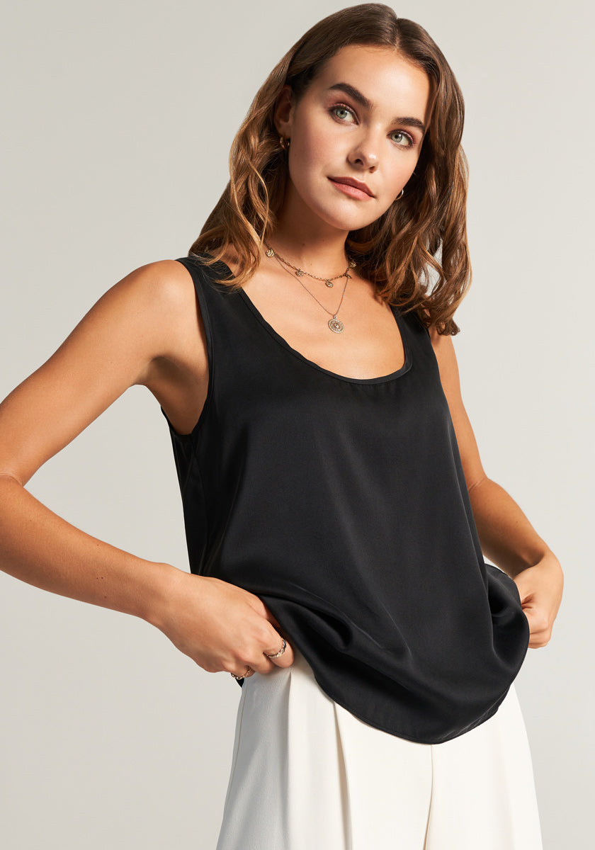 Black silk top