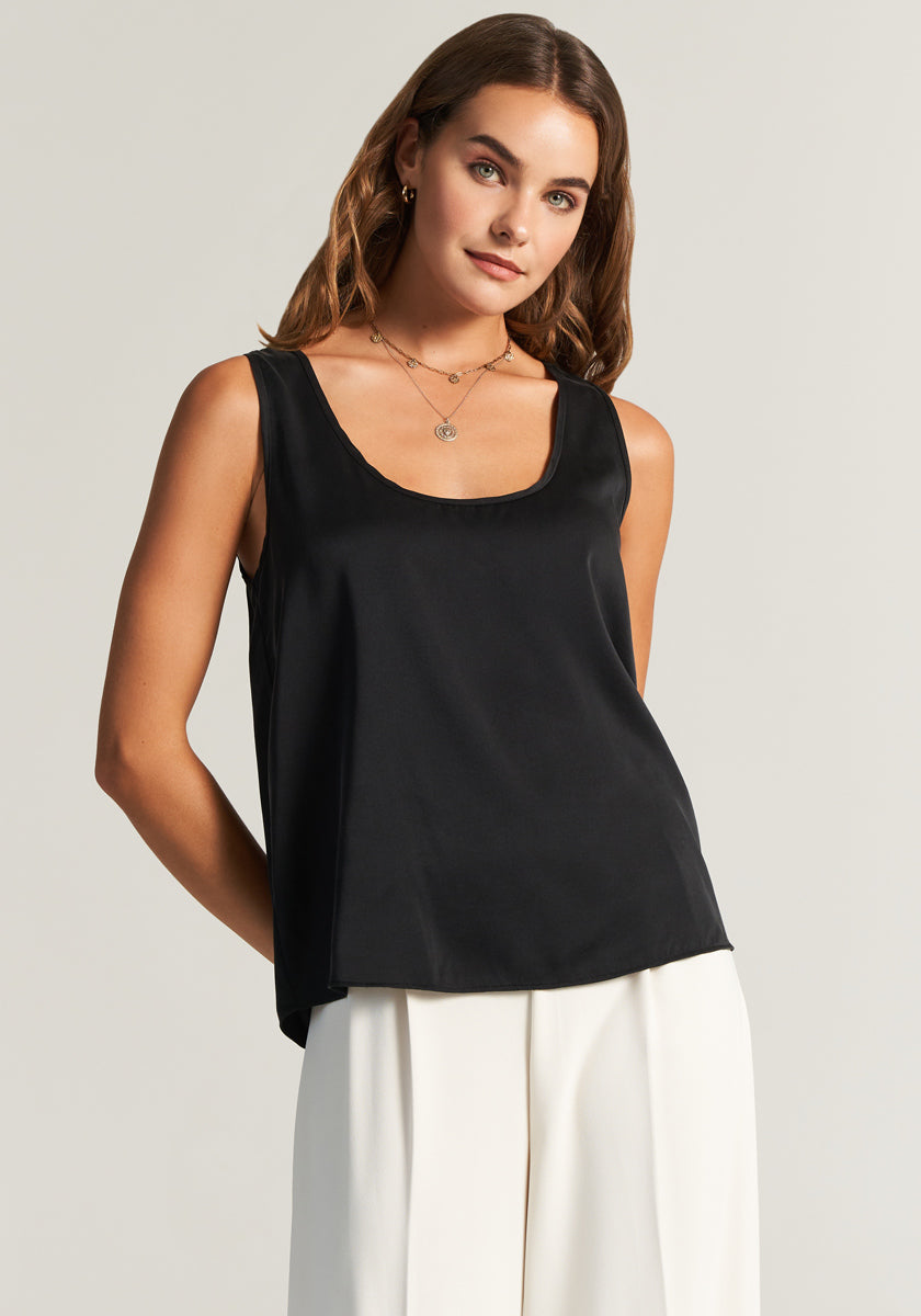 Black silk top