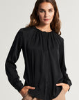 Black silk blouse long sleeve