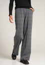 Grey wideleg pants with check pattern