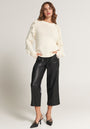 Pantalon jupe-culotte en simili cuir