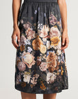 Floral skirt made of pure silk