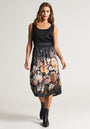 Floral skirt made of pure silk