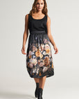 Floral skirt made of pure silk