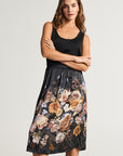 Floral skirt made of pure silk