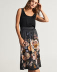 Floral skirt made of pure silk