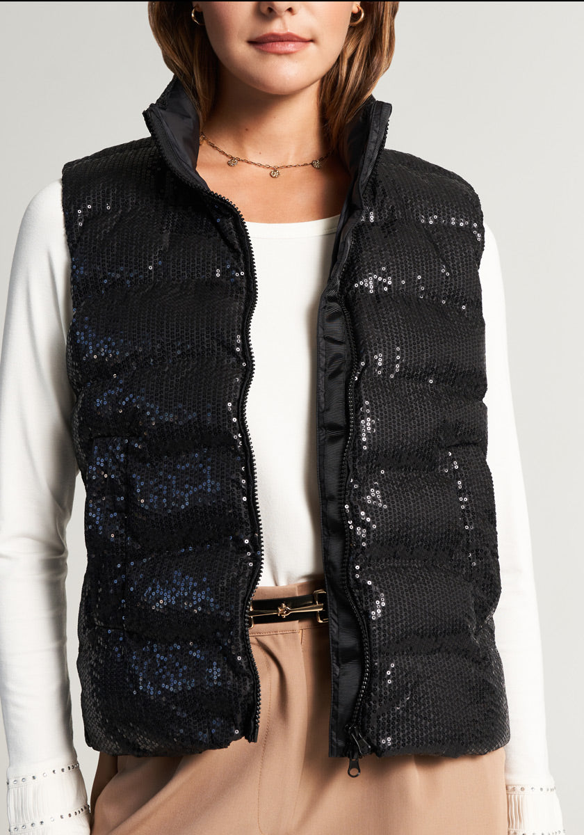 Black sequin vest