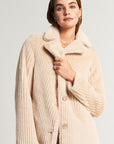 Beige faux fur coat