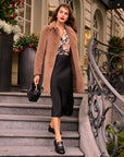 Brown faux fur coat