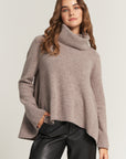 Brown oversized sweater made of pure merino wool