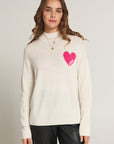 White knitted sweater Love