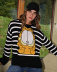 Garfield striped knit sweater