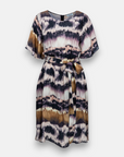 Kurzarm-Kleid mit Batikprint