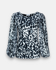 Blouse en jersey à imprimé léopard