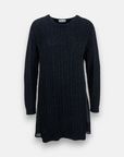 Short knitted dress with flowing insert on the back