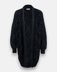 Long cardigan with diamond pattern