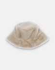 Beige faux fur fisherman hat