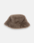 Brown faux fur fisherman hat