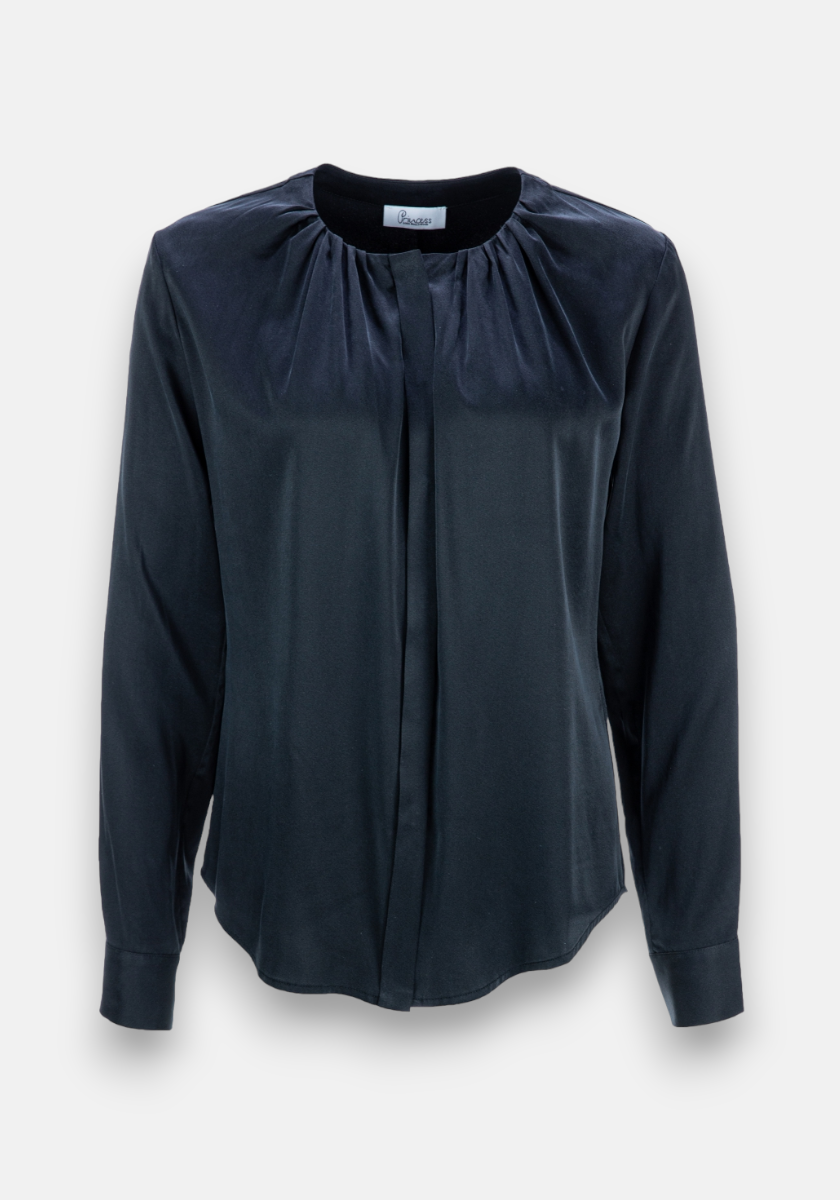 Black silk blouse long sleeve