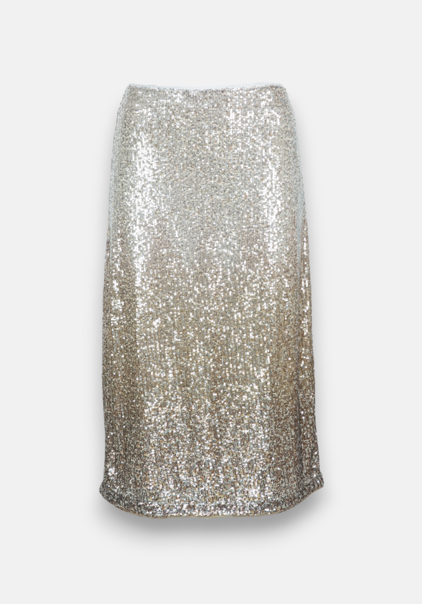 Sequin skirt with color gradient