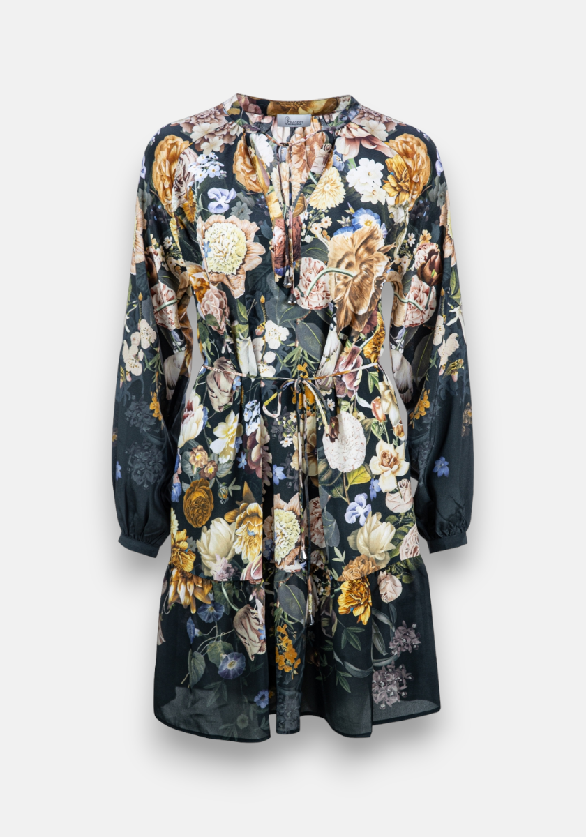 Floral dress made of pure silk