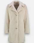 Beige faux fur coat