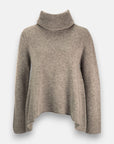 Brown oversized sweater made of pure merino wool