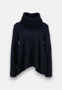 Black oversized sweater made of pure merino wool