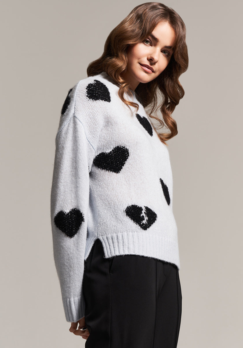 sweater with heart motif