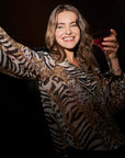 Seidenbluse mit Wild Animalprint