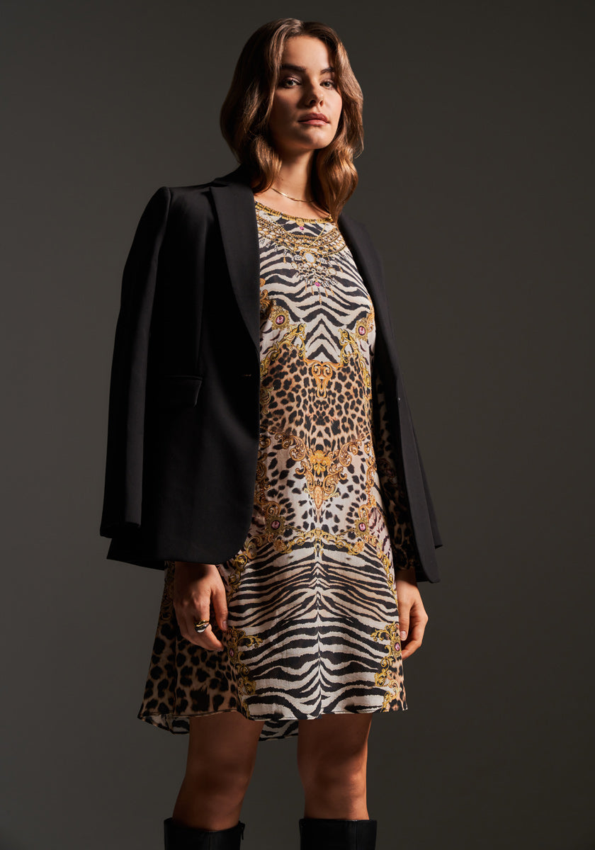 Seidenkleid mit Wild Animalprint