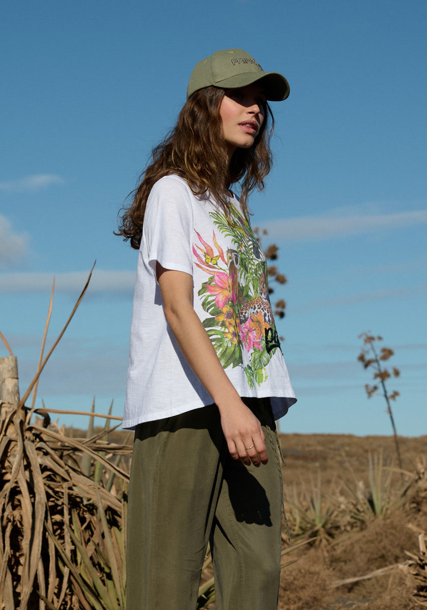 T-shirt with tropical print