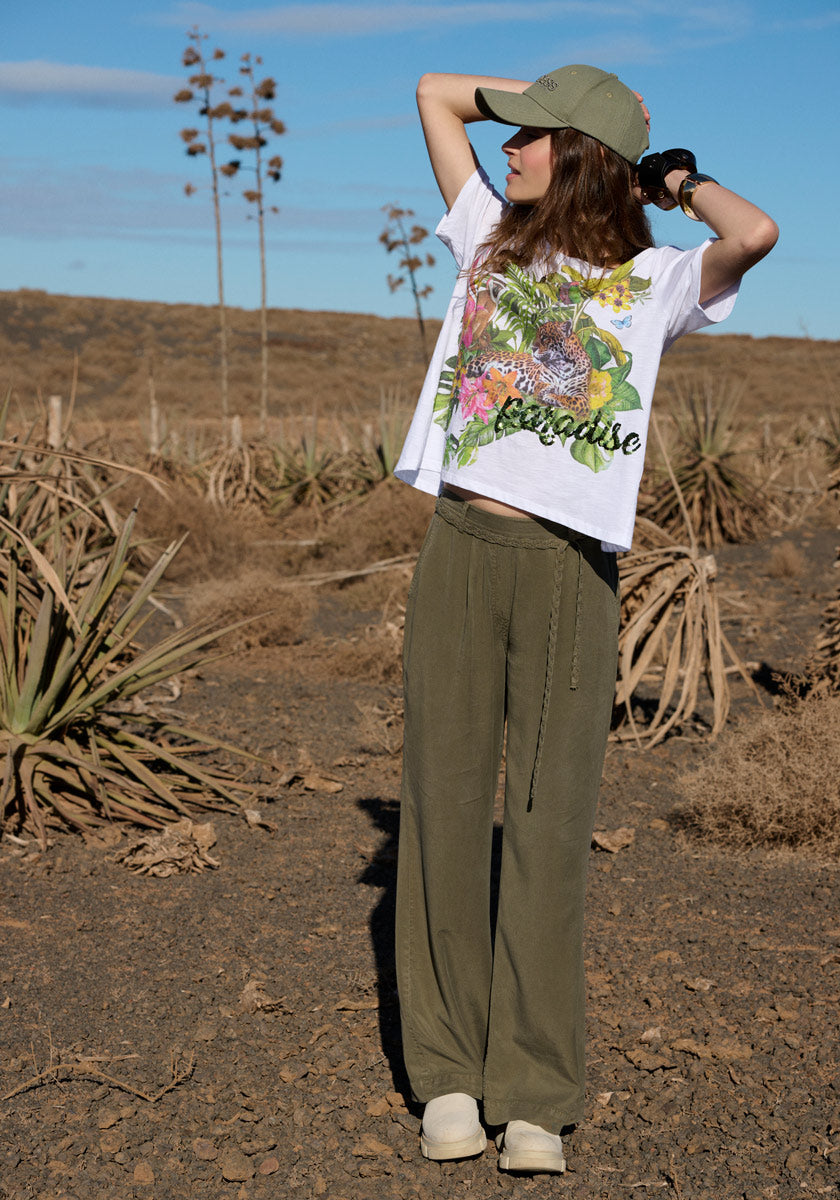 T-shirt with tropical print