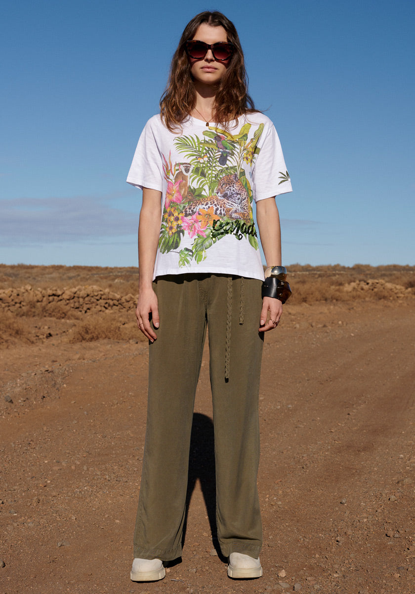 T-shirt with tropical print