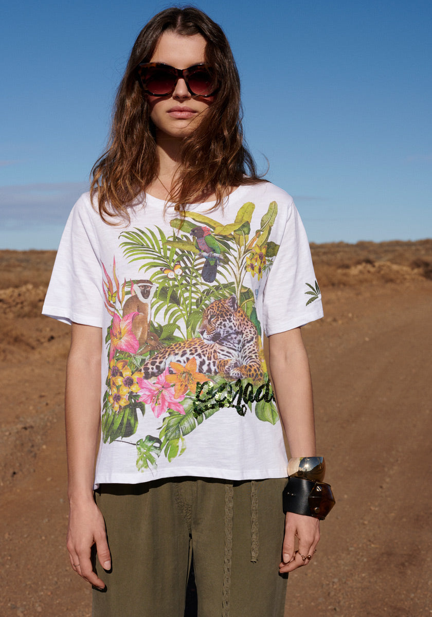 T-shirt with tropical print