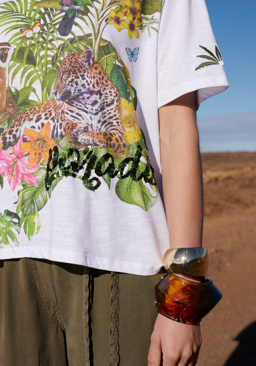 T-shirt with tropical print