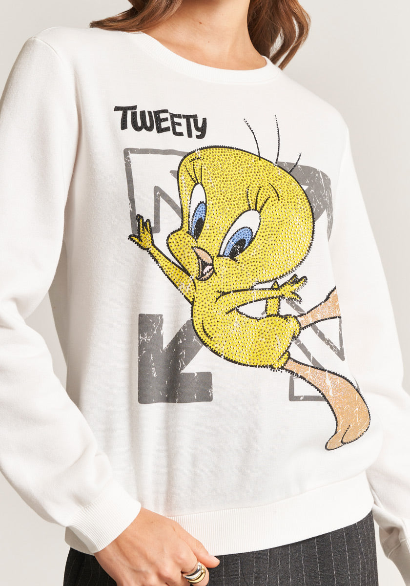 Weisses Sweatshirt Tweety